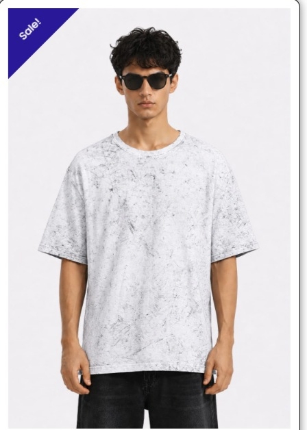 White Marble Oversized T-Shirt